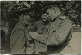 Wwii Large Size Press Photo: Two Russian Partisan Generals