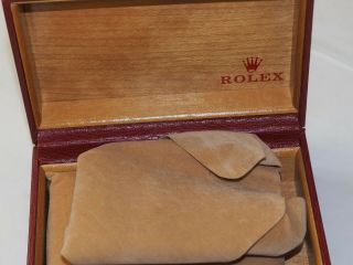 Vintage Rolex Red Leather Wood Presentation Box