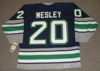 Glen Wesley Hartford Whalers 1995 Away Ccm Vintage Throwback Nhl Hockey Jersey