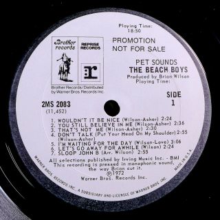 The Beach Boys Pet Sounds Rare Orig Mono White Label Promo 2lp Set W/rare Insert
