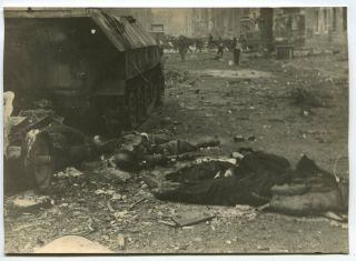 Wwii Large Size Press Photo: Battlefield View - Ruined Berlin Street,  May 1945