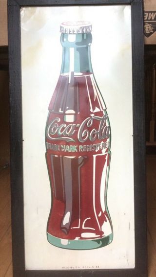 1948 Vintage 14x32 " Coca Cola Tin Advertising Sign Coke Soda Pop Framed