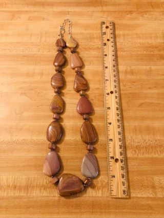 Vintage Jay King Mine Finds Sterling Silver Petrified Wood Necklace 925 DTR 5