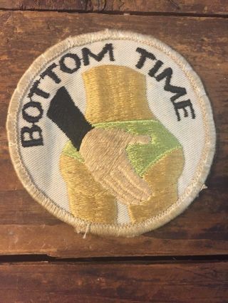 Bottom Time Circle Rare Vintage Patch Spanking Erotica