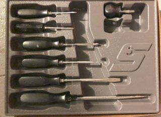Vintage Snap - On 7 Piece Screwdriver Set In Plastic Tray