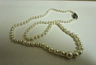 Vintage Mikimoto Graduated Pearl Necklace.  6.  5 To 3.  5 20 "