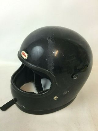 Vintage Bell Snell Star Iii Motorcycle Drag Race Helmet 1975 Size 7 1/8 Black