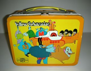 Beatles Yellow Submarine Vintage Metal Lunch Box No/thermos 1968