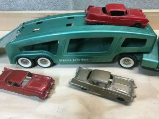 Vintage Structo AUTO HAUL Toy Car Transport Carrier Truck 3 Cadillacs 3