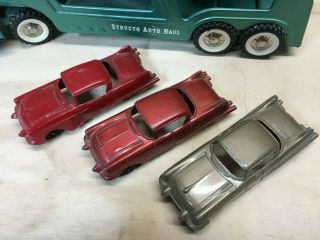 Vintage Structo AUTO HAUL Toy Car Transport Carrier Truck 3 Cadillacs 4