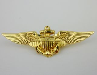 Metal Wwii U.  S.  Navy - Marines Pilot Aviator Wings Pin Badge - D59