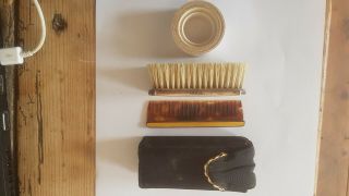 RARE Silver Enamel Child/Baby ' s Hairbrush/comb in case IDEAL CHRISTENING GIFT 7