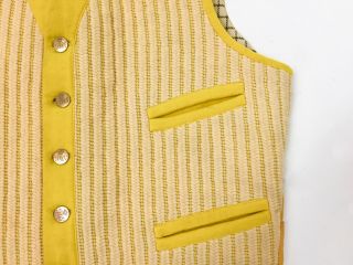 Edwardian Mens Vest Vintage Hunting Shooting Outdoor Wool British Antique Yellow 10
