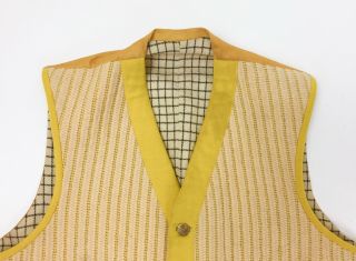 Edwardian Mens Vest Vintage Hunting Shooting Outdoor Wool British Antique Yellow 3