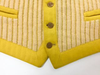 Edwardian Mens Vest Vintage Hunting Shooting Outdoor Wool British Antique Yellow 4