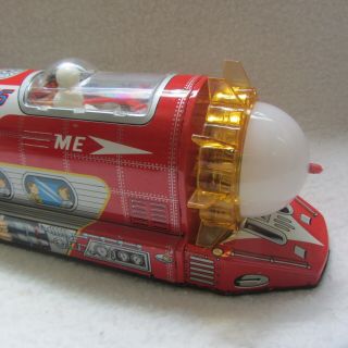 Vintage MOON EXPRESS Tin Litho Battery Operated Made in Japan with Box 5