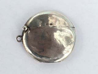 Antique Solid Silver Circular Vesta Case,  1910