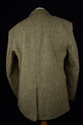 Vtg Harris Tweed ALEXANDRE Tailored Country Hacking Jacket 44 