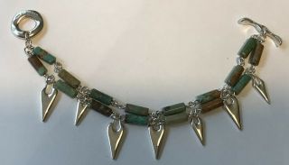 ROBERT LEE MORRIS RLM Studio Sterling Double Strand Turquoise Arrowhead Bracelet 2