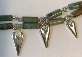 ROBERT LEE MORRIS RLM Studio Sterling Double Strand Turquoise Arrowhead Bracelet 4