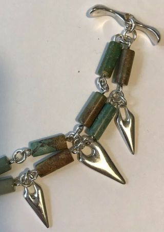 ROBERT LEE MORRIS RLM Studio Sterling Double Strand Turquoise Arrowhead Bracelet 5