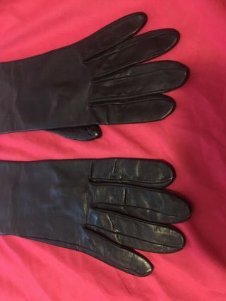 Classic Leatherwear Vintage Black Leather Opera Gloves Size 8 5