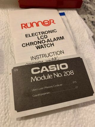 Vintage Casio Jogging Pace Runner J - 50 208 Module LCD Digital Men ' s Watch Rare 7