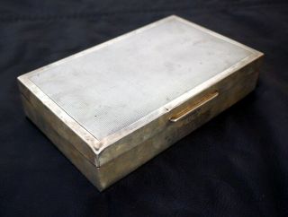 Vintage (1966) Sterling Silver English Hallmarked Cedar Lined Cigarette Box
