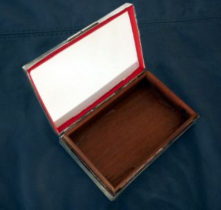 Vintage (1966) Sterling Silver English Hallmarked Cedar Lined Cigarette Box 5
