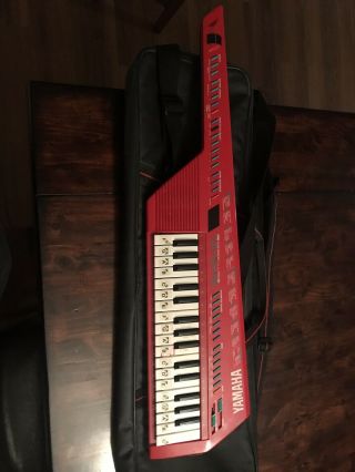 Vintage Red Yamaha Keytar SHS - 10 FM Digital Keyboard With Midi 3