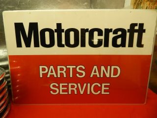 Vintage 2 Sided Ford Fomoco Motorcraft Parts And Service Metal Sign 36 " X 24 "