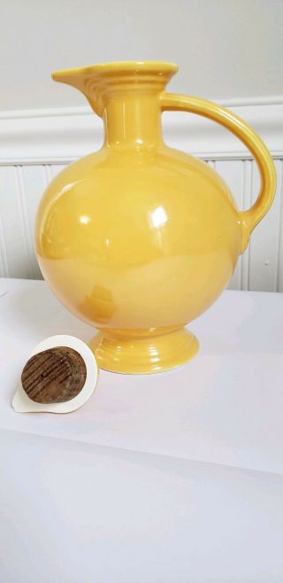 VINTAGE YELLOW FIESTAWARE CARAFE WITH LID 6