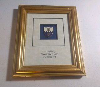 Rare 2 - 22 Infantry Deeds Not Words Ft.  Drum York Pin In Frame