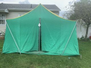 Vintage Canvas Camping Cabin Tent 12 X 9w