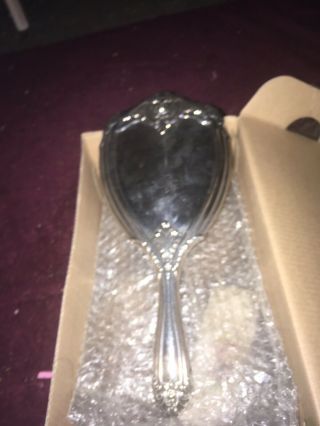 Vintage Sterling Silver Vanity Hand Held Mirror