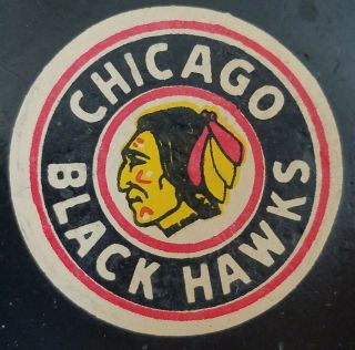 VINTAGE VICEROY OFFICIAL GAME PUCK CHICAGO BLACKHAWKS 1977 - 83 RARE OLD BEAUTY 2