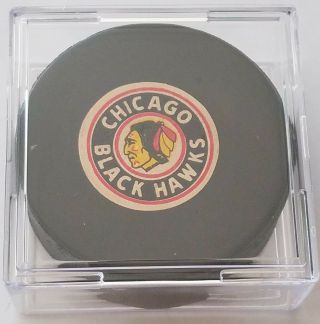 VINTAGE VICEROY OFFICIAL GAME PUCK CHICAGO BLACKHAWKS 1977 - 83 RARE OLD BEAUTY 5