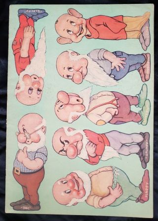 Disney Snow White & Seven Dwarfs Paper Doll Book,  Uncut - 1938 authorized ed 2