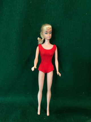Vintage Lemon Blonde Hair Swirl Ponytail Barbie Doll