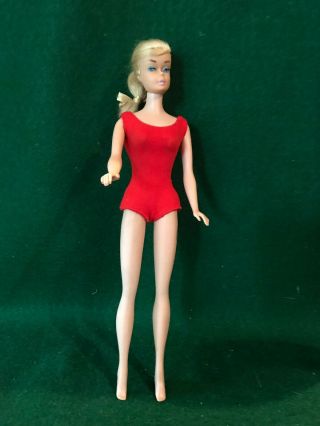 Vintage Lemon Blonde Hair Swirl Ponytail Barbie Doll 2
