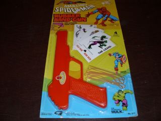 Vintage Spider - Man Rubber Band Gun Marvel Avenger Marvelmania Moc 1978