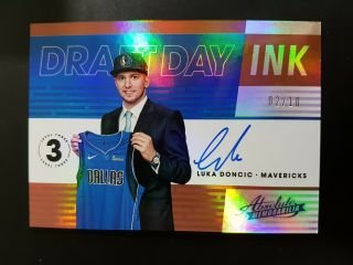 2018 - 19 Panini Absolute Draft Day Ink Level 3 Luka Doncic Rc Auto Sp Rare 02/10