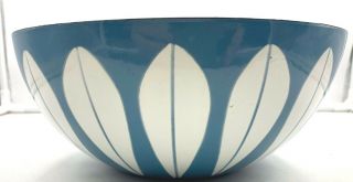 Cathrineholm Norway White Lotus On Blue Enamelware Bowl 9.  5 " Vintage