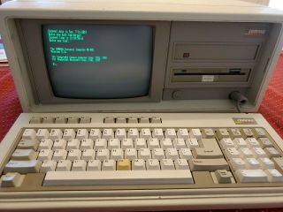 Vintage Compaq Portable Ii Luggable Computer And Boots - - Intel 286 Cpu