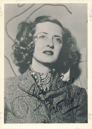 Bette Davis - Vintage Signed Photograph