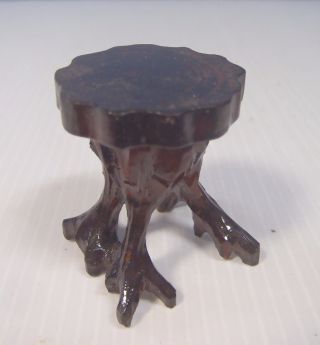 Antique Chinese dollhouse miniature hand carved root wood furniture c.  early 1900 5