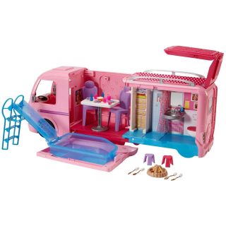Barbie Dream Camper Doll House Rv Van Furniture Pink Girls Playset Vehicle Toy