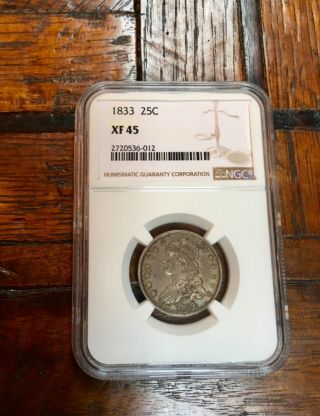 Rare 1833 Capped Bust Quarter Ngc Xf 45
