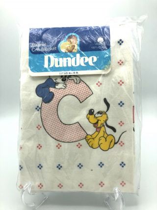 Vintage 1980’s Nip Dundee Disney Babies Light Crib Blanket Mickey Mouse