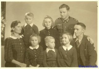 Lg.  Port.  Photo: RARE German Boy Wehrmacht Unteroffizier School Cadet & Family 2